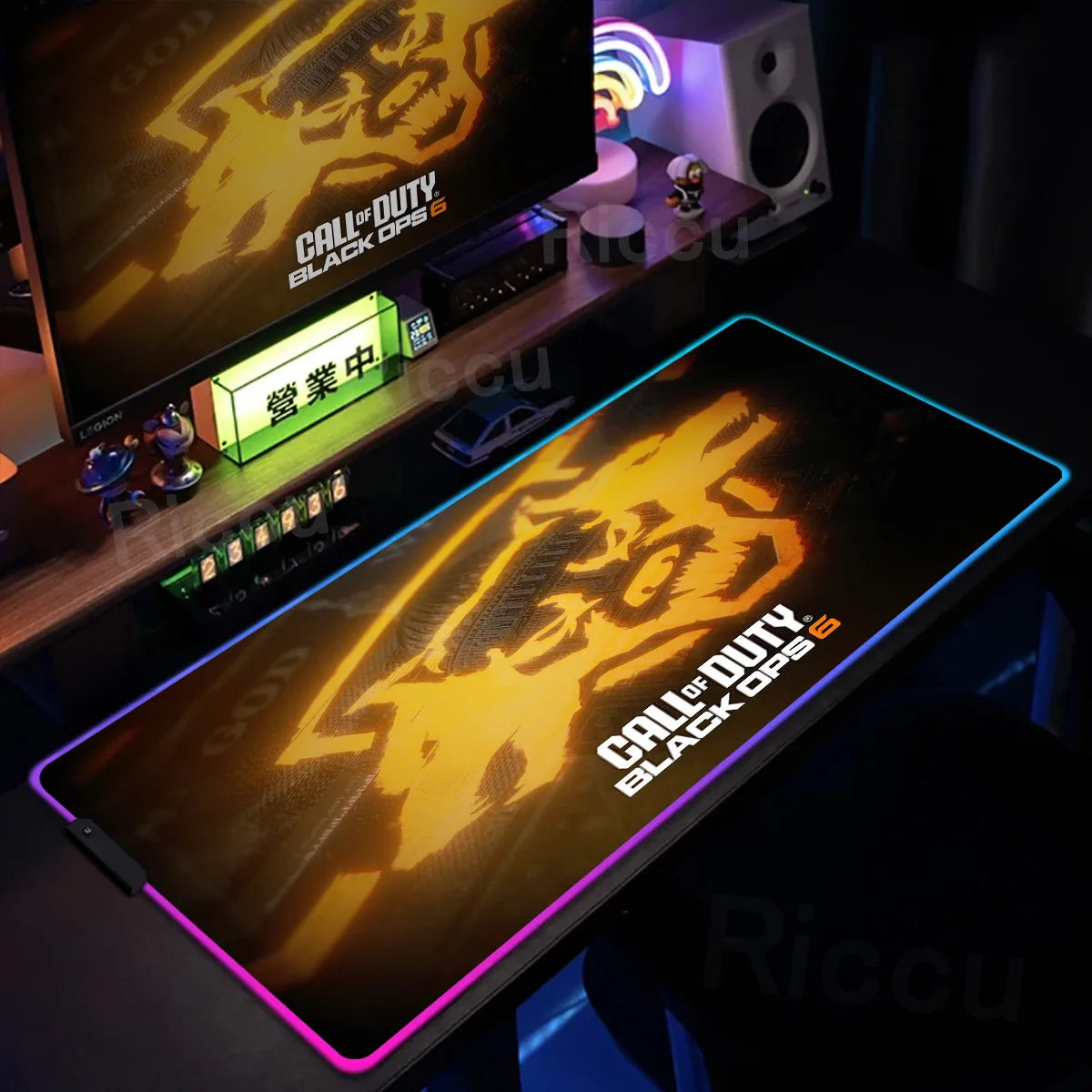 Gaming Call of Duty RGB Mouse Pad Office Large Size PC LED Glowing Keyboard Natural Rubber Anti-Slip Mice Mats Lock Edge Thicken