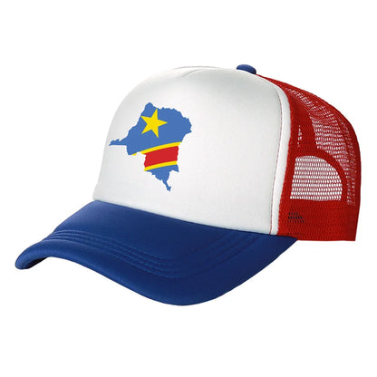 Casquette de camionneur pour homme « Congo démocratique » Casquette de la République démocratique du Congo Casquette de baseball Casquettes unisexes en maille aérée pour l'été