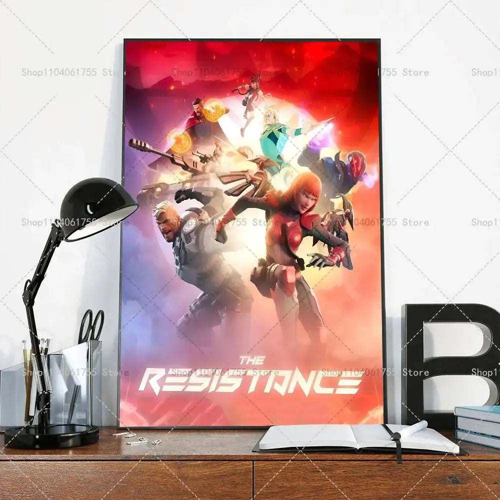 F-Fortnites-Game beliebtes Poster, selbstklebender Kunst-Wandsticker aus wasserfestem Papier für Café, Bar und Zimmerdekor