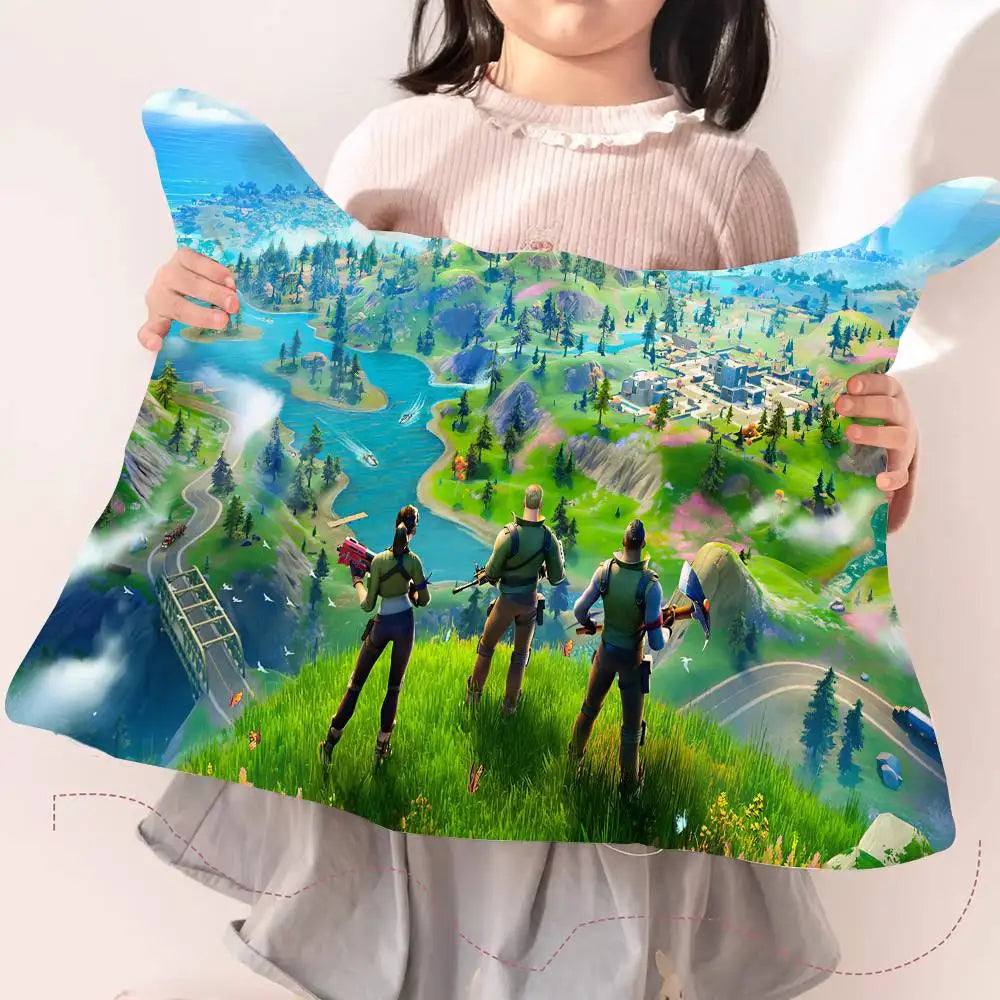Cartoon Game F-FortniteS Made of Quick-drying polyester non-slip High-grade Pillow Towel Non-Slip Pillowcase Secured.