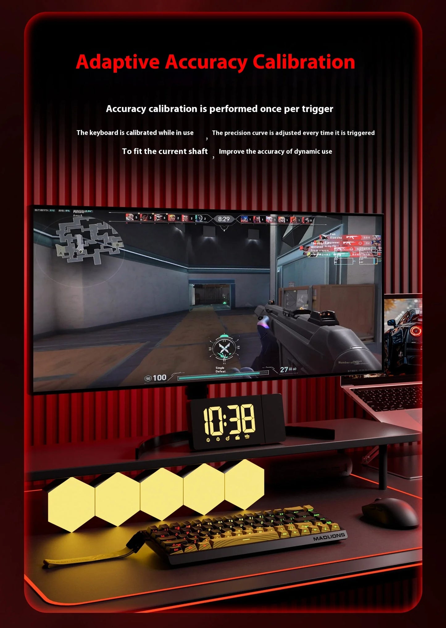 MADLIONS MAD60HE MAD68HE Magnetic Switch Keyboard Mechanical Keyboard 8000Hz 0.01mmRT Wired Custom Valorant Gaming Keyboard
