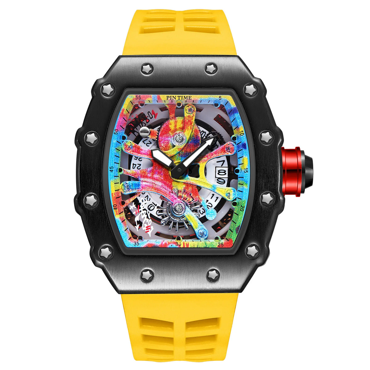 Coole herenhorloges Luxe modieuze siliconen tonvormige horloges Skelet waterdichte kwarts polshorloges Klok Relogio Masculino
