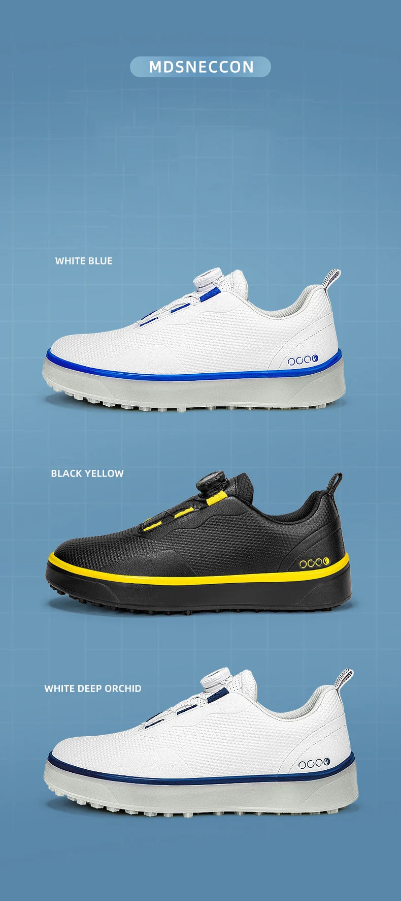 Couple Golf Shoes Men's White Waterproof Rotating Buckle Fitness Spikeless Non-slip Golf Golfer Training Golf Sneakers Women