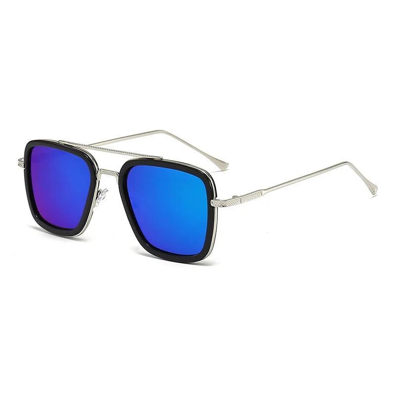 Ochelari de soare pătrați pentru bărbați, ochelari de soare metalici în stil steampunk pentru femei, ochelari de soare la modă pentru activități în aer liber, accesoriu unisex