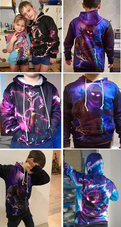 Fortnite Boys Cool Heroes Cosplay Hoodie Cartoon Sweatshirt Kid Clothes Spring Autumn Baby Coat Children Hooded Jacket