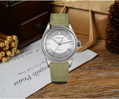 San Martin 39.5mm Men Pilot Watch YN55 Automatic Mechanical Aviation Watches Chinese Style Original Design SN0033 Field Watch