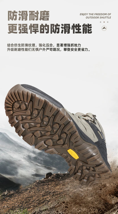 Zapatos de senderismo HUMTTO, botas de caza impermeables para hombre, botas tácticas de combate para desierto hasta el tobillo, botas de trekking para hombre y mujer, zapatillas cálidas de cuero