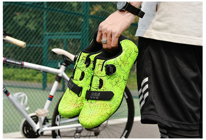 Zapatillas de ciclismo nuevas para hombre con cierre automático para carretera, montaña y exterior; zapatillas deportivas de ciclismo para mujer para spinning indoor