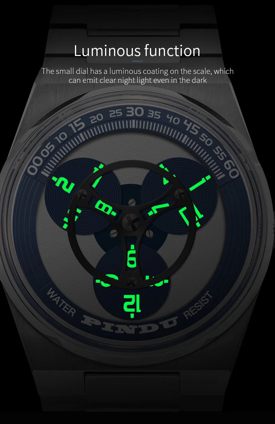 PINDU Design New Stainless Steel Mechanical Watch Men TOP-Luxury Sapphire Mirror Miyota 8215 Movement Waterproof Automatic Watch