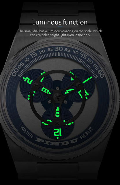PINDU Design New Stainless Steel Mechanical Watch Men TOP-Luxury Sapphire Mirror Miyota 8215 Movement Waterproof Automatic Watch