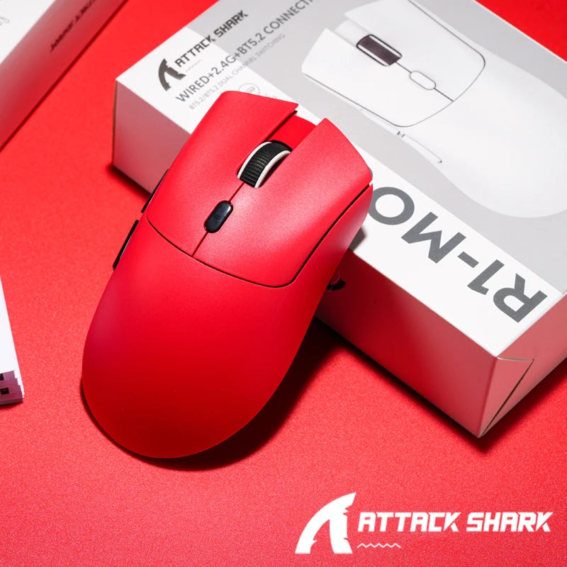 Ratón Bluetooth ATTACK SHARK R1 - Ratón viral reseñado por influencers, auténtico directo de la marca, sensor PAW3311 con 1K Hz para gaming