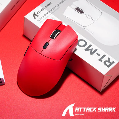 Ratón Bluetooth ATTACK SHARK R1 - Ratón viral reseñado por influencers, auténtico directo de la marca, sensor PAW3311 con 1K Hz para gaming