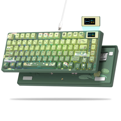 Womier S-K80 Keyboard Liquid 75% Hot Swap Keyboard with Color OLED Display Mechanical Gaming Keyboard Gasket Mount RGB for Windo