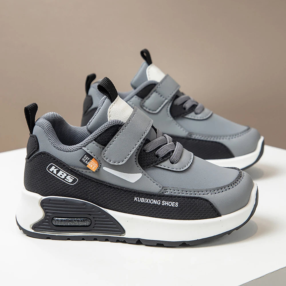 PU Leather Sport Shoes For Children 2025 Trend Fashion Kid's Sneakers Soft-Soled Outdoor Boy's Girl's Running Shoes