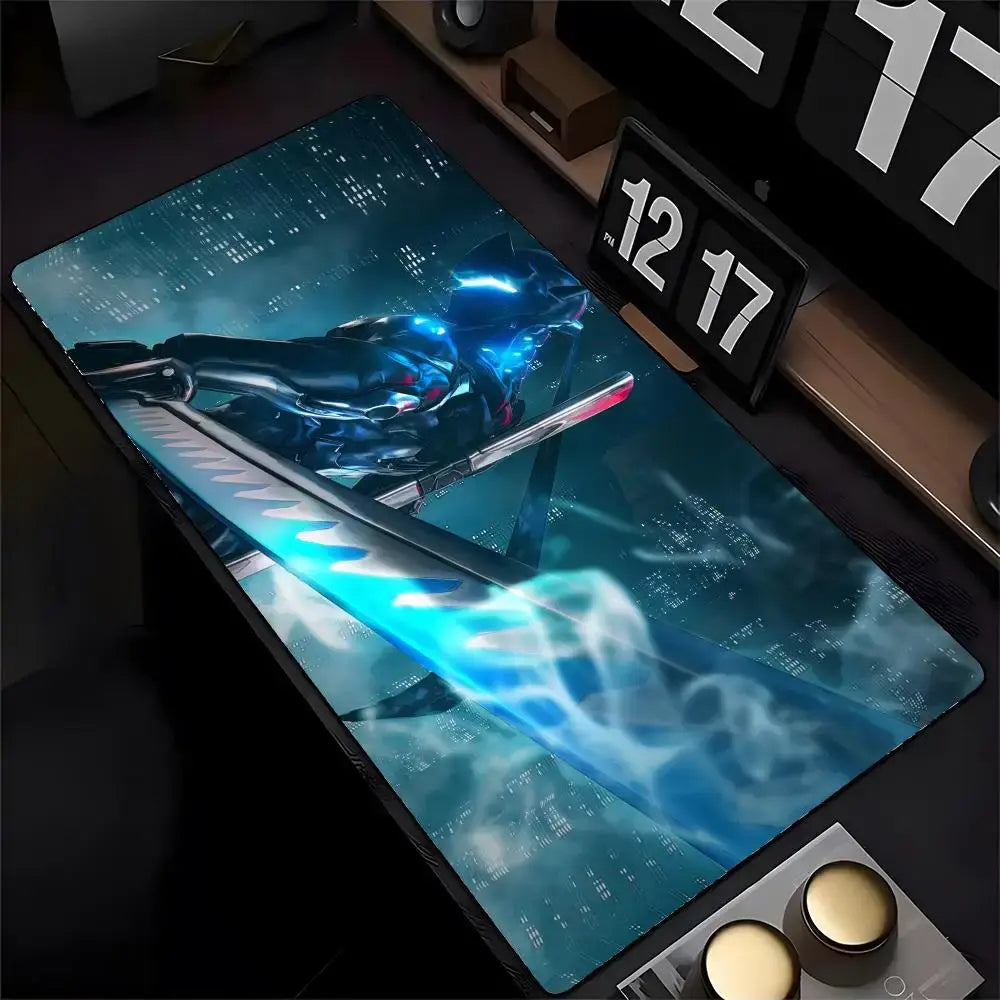 Mouse Pad Overwatch Genji με Εκτύπωση HD για Gamers, Ραμμένες Άκρες, Αντιολισθητικό, XXL90x40cm, Pad Γραφείου για Πληκτρολόγιο και PC