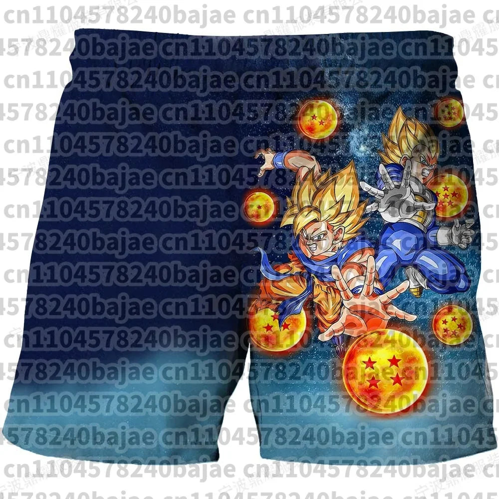 Pantalones cortos infantiles con estampado de Dragon Ball. Pantalones cortos para niños de 3 a 14 años. Pantalones cortos de playa para niños. Bañadores de verano de secado rápido con motivos de dibujos animados.