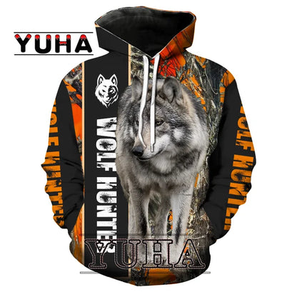 Wolf Printed Hoodies Men 3D Hoodies Brand Sweatshirts Jackets Quality Pullover Fashion Tracksuits Animal Streetwear Out