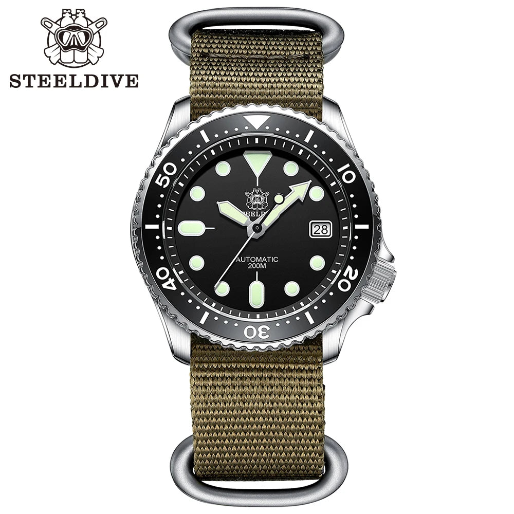 STEELDIVE SD1973 Men's Dive Watch NH35 Automatic Mechanical Men's Watch Luminous Ceramic Bezel Diver Watch Men Watches Sapphire