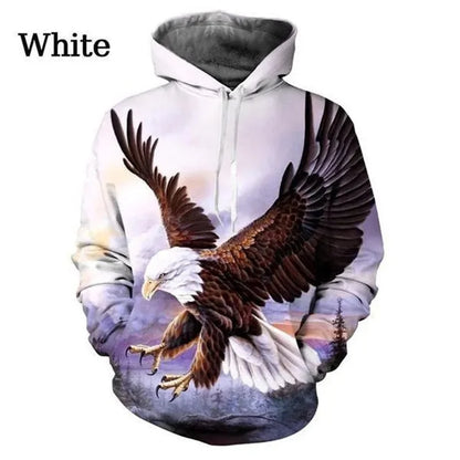 US Eagle Graphic Hoodie Men’s Clothing 3D Bald Eagle Printing Hoodies Women Pullovers Harajuku Fashion Y2K Tops Hoody Sweatshirts