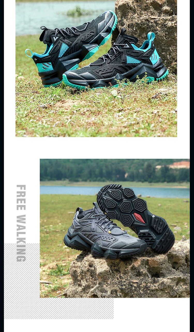 RAX Running Shoes Men & Women Outdoor Sport Breathable Lightweight Sneakers Air Mesh Upper Anti-Slip Natural Rubber Outsole