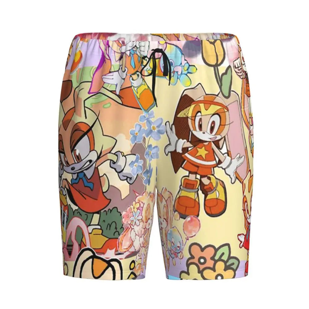 Pantalones cortos de pijama personalizados de Sonic the Hedgehog para hombre, para dormir y estar por casa