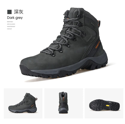 Zapatos de senderismo HUMTTO, botas de caza impermeables para hombre, botas tácticas de combate para desierto hasta el tobillo, botas de trekking para hombre y mujer, zapatillas cálidas de cuero