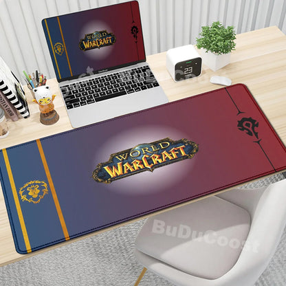 Anime World of Warcraft Podkładka na biurko Podkładka pod mysz do gier Akcesoria komputerowe XXL Podkładka z zapięciem na krawędzi Klawiatura Dywanik pod mysz dla graczy Podkładki biurowe