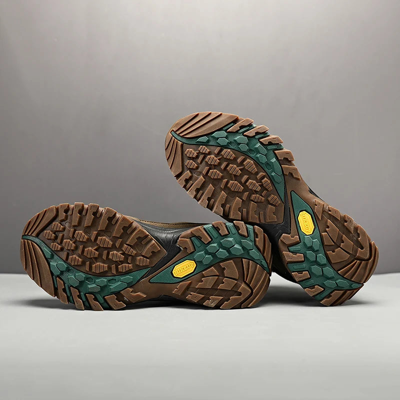 Botas de caminhada de cano alto para homem HIKEUP, calçado de inverno para exterior, com atacadores, antiderrapante, desportivo e casual, botas de trekking em camurça, quentes para homem