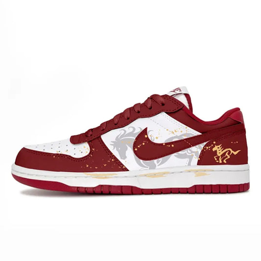 Sneakers personalizzate Nike Big Steed Crimson per il Capodanno cinese dell’Anno del Cavallo – Scarpe da skate da uomo
