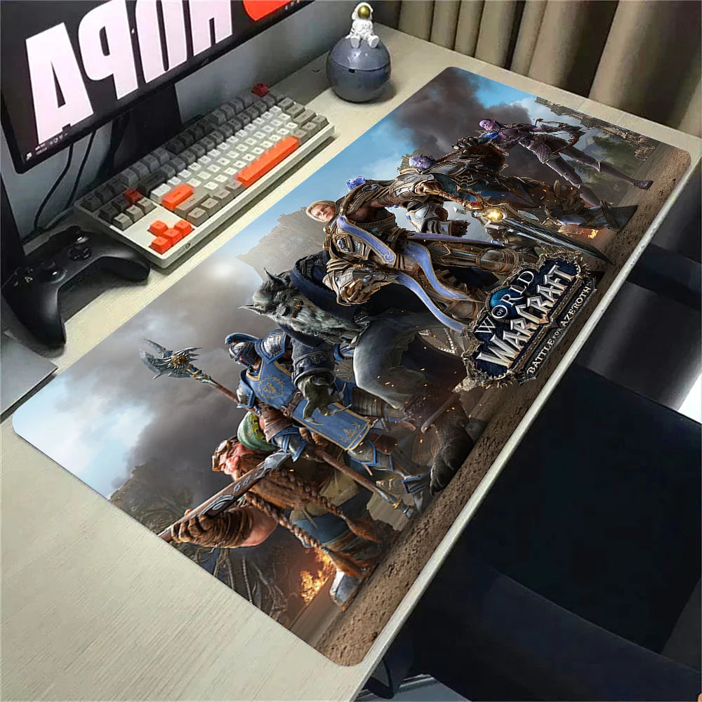 Velká gumová podložka pod myš a klávesnici Natural Horde Alliance HD World Of Warcraft Gaming, s rychlým povrchem a obšitými okraji