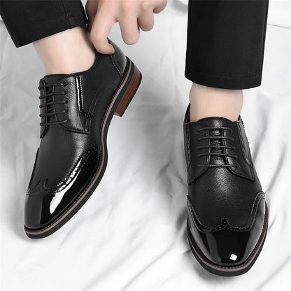 PU Leather Men's Oxford Shoes Heightened Formal Casual Shoes Business Male Suit Shoes New Design Derby Footwear Walking Sneakers
