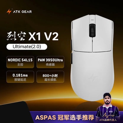ATK Blazing Sky X1 V2 Series Wireless Mouse Dual Mode Paw 3950ultra 8k Return Rate Custom Ergonomics E-Sport Gaming Ofiice Mouse