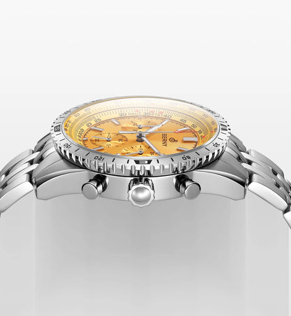 Pánské hodinky BERNY Aviation – křemenný chronograf s datem, safírovým sklem a ultraluminiscenční vrstvou – elegantní hodinky luxusní značky