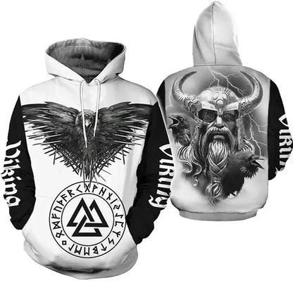 2024 Mens Hoodies Eagle Tattoo Pattern Vikings 3D Printed Fashion Casual Harajuku Hip Hop Autumn And Winter Oversized Sudaderas, Produit gaming premium Fraquane, produits de luxe, nouvelle génération, équipement gamer