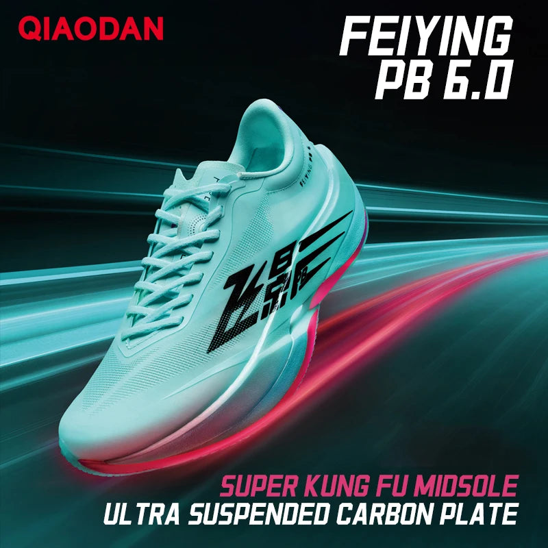 QIAODAN Feiying PB6.0 Men's Marathon Racing Running Shoes with Full Palm Carbon Plate, Lightweight Sports Sneakers QDB023261299