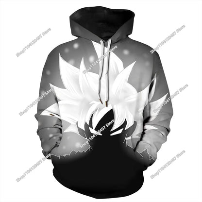 Sudadera con capucha de Dragon Ball para niños y niñas, nuevo estilo de otoño e invierno: sudadera creativa, holgada y versátil con capucha