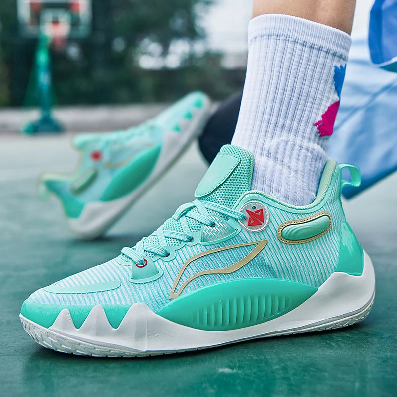 Men's Basketball Shoes Breathable Cushioning Non-Slip Wearable Running Shoes Gym Training Athletic Basketball Sneakers for Men