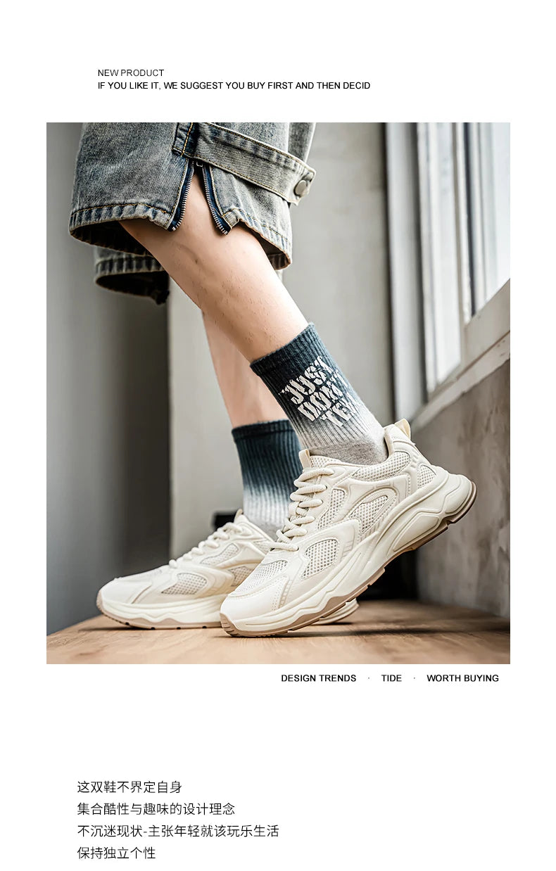 Herren-Speed-Freizeitsneaker für Frühling und Sommer, mit weicher Sohle, rutschfest, atmungsaktiv, Outdoor-Laufschuhe, modische Youth Joker Sportschuhe