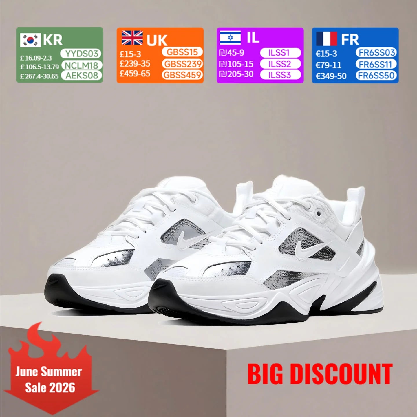 Nike M2K Tekno Retro Slip-Resistant Durable Versatile Cushioned Dad Shoes Sports Shoes CJ9583-100