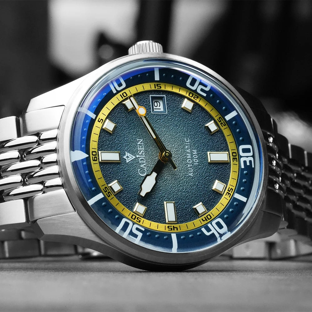 CADISEN Automatic Mechanical Watch Men's Silver Business Casual Waterproof Watch Japan MIYOTA 8215 Movement Domed Glass Men's Watch