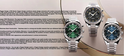 PAGANI DESIGN New 2026 Retro Luminous Moon Watch Men's Quartz Speed Sport Chronograph AR Sapphire Mirror VK64 Steel Men's Watches