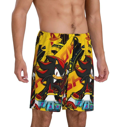 Pantalones cortos de pijama personalizados de Sonic the Hedgehog para hombre, para dormir y estar por casa