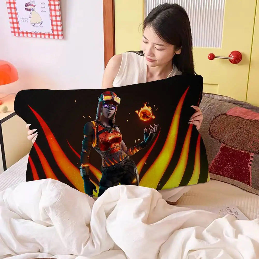 Cartoon Game F-FortniteS Made of Quick-drying polyester non-slip High-grade Pillow Towel Non-Slip Pillowcase Secured.