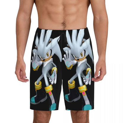 Pantalones cortos de pijama personalizados de Sonic the Hedgehog para hombre, para dormir y estar por casa