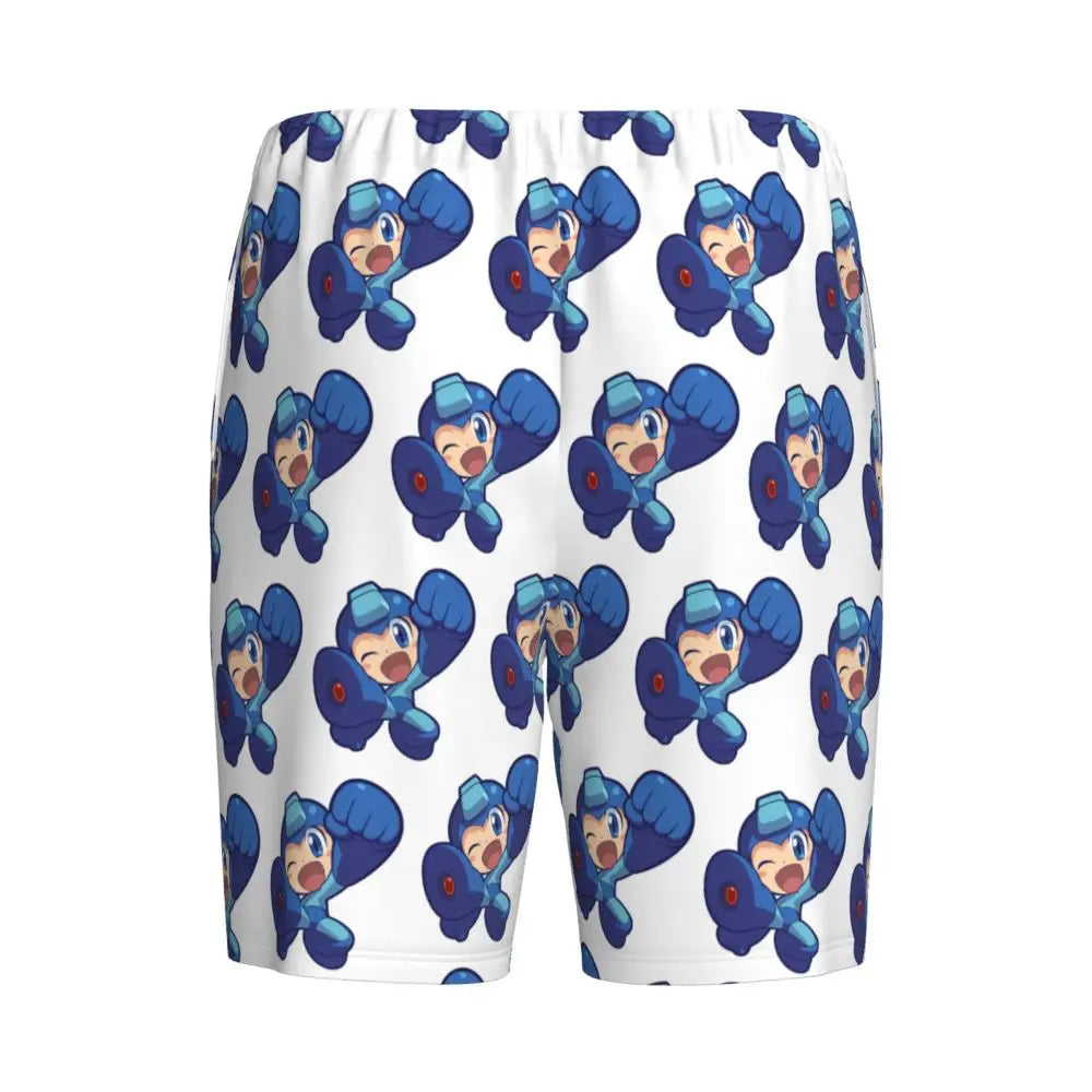 Pantalones cortos de pijama personalizados de Mega Man, para hombre, ropa de dormir, pantalones cortos de estar por casa, pantalones para dormir