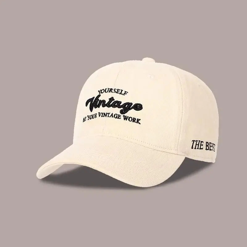 Baseball Caps Women Embroidered Letter Snapback Hats For Women Men Vintage Wide Brim Deep Top Sunscreen Sunshade Bone Cap