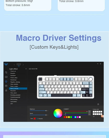 AULA F75 2.4G Wireless/Bluetooth/Wired Gaming Mechanical Keyboard RGB Customized 75% Layout OEM Profile Gasket PC Game Keyboard