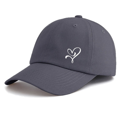 1pc HEART Print Baseball Cap for Adults,Minimalist Retro Style Casual Soft Adjustable Dad Hat,Perfect As Gift