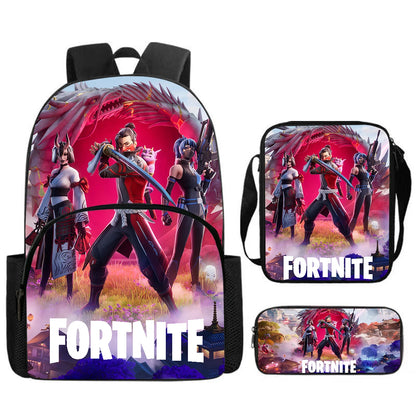 Fortnite 3Pcs Bag Set, Backpack with Front Pocket, Crossbody Bag and Pencil Case,  Boys girls The best gift for children