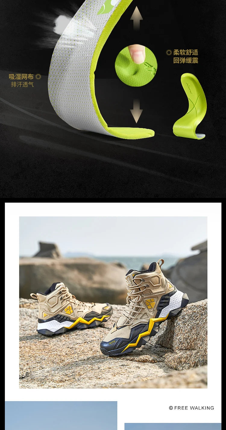 Rax Men's Waterproof Hiking Shoes Breathable Hiking Boots Outdoor Trekking Boots Sports Sneakers Tactical Shoes